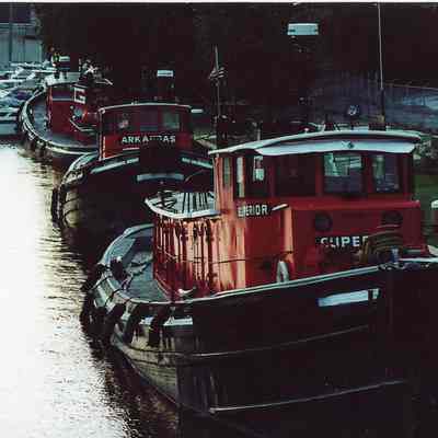 Great Lake Towing tugs Virginia, Arkansas, and Superior docked in Milwaukee 2000