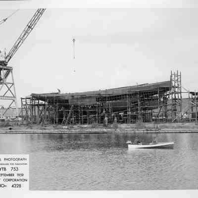 YTB-753 under construction at Christy Corp September 15, 1959