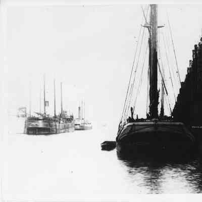 Massachusetts and S.J. Tilden docked