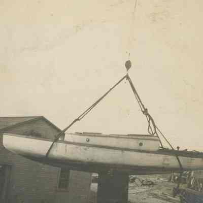 Sailboat in sling