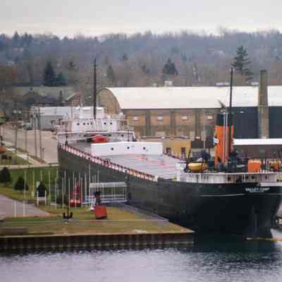 Freighter Valley Camp docked bow view