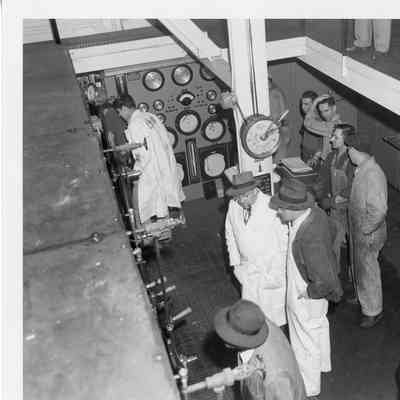Christy Corp employees in Elton Hoyt II engine room
