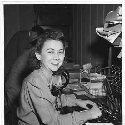 Switch board operator at L.D. Smith Shipbuilding