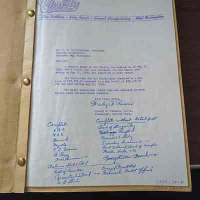 Christy Corp Fiscal Year Profit Ledger 1959-1960