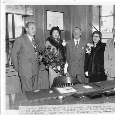 Group in office at Badger launching September 6, 1952