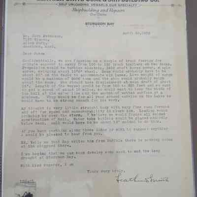 Leathem Smith Coal and Shipbuilding Co. Letter