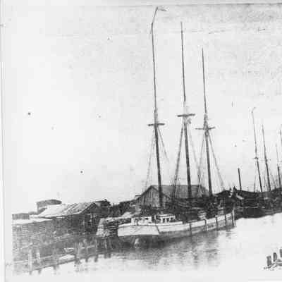 Schooner A. Stewart, H.J. McAvoy, and Keuka docked