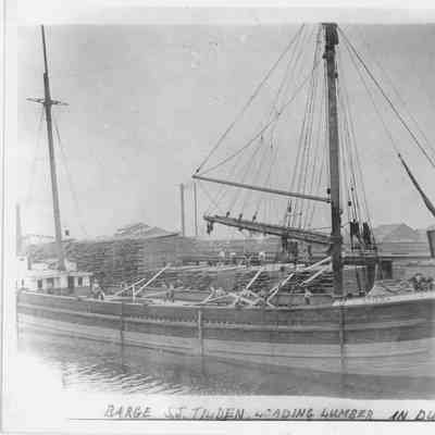 S.J. Tilden loading lumber in Duluth Harbor 1903