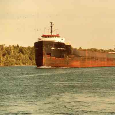 Freighter Lake Winnipeg in Saint Mary's River June 1982