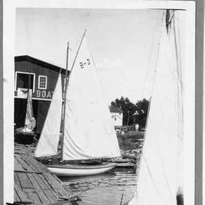 Sailboats docked at Sturgeon Bay Boat Works