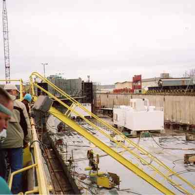 Oil barge being built at Bay Shipbuilding 2008