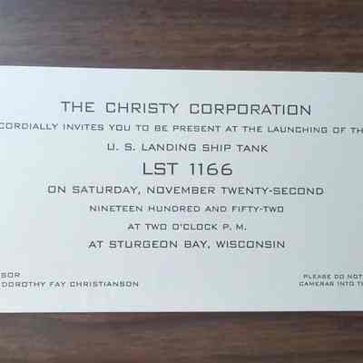 Christy Corp LST-1166 Launching Invitation