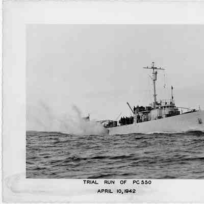 Trial run of PC-550 April 10, 1942
