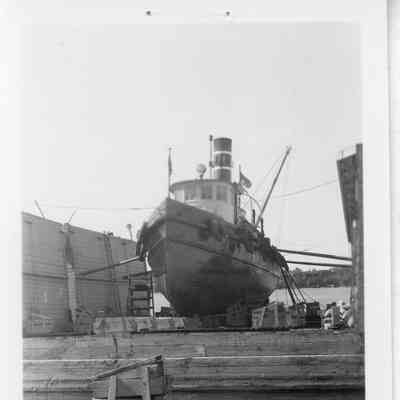 Tugboat in drydock at SBSB&DD Co.