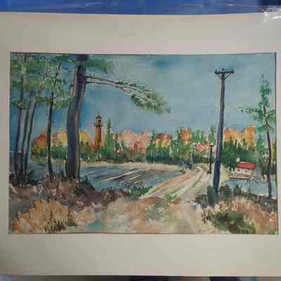Watercolor cana island 1945