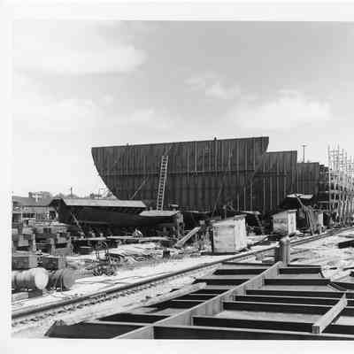 Ribs of Badger under construction at Christy Corp August 1, 1951