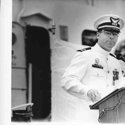 Speech during USCGC Mobile Bay changing of the guard