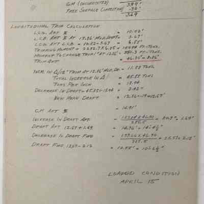Longitudinal trim calculations