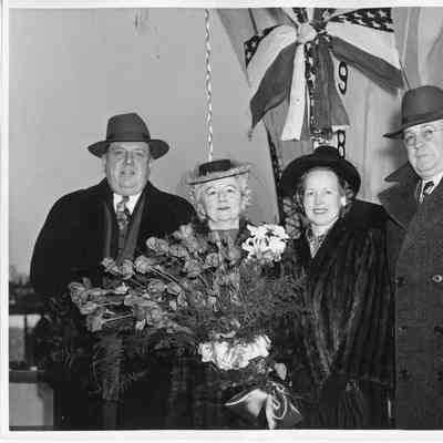 L.D. Smith and Alva Smith with PC-1229 ship sponsor