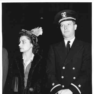 Man and woman attending launching of PC-1179