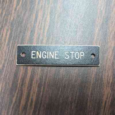 Engine Stop Nameplate