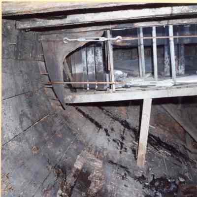 Alvin Clark starboard side at aft end of cargo hold 1994