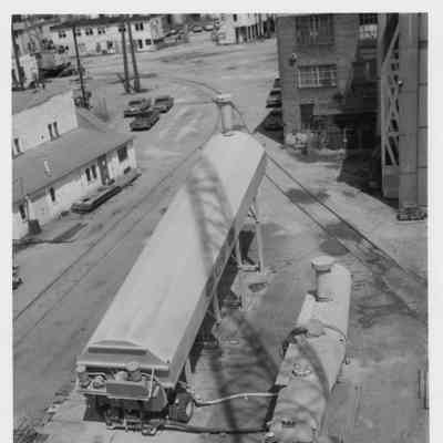Aerial view of Christy Corp STORmobile cement storage tank