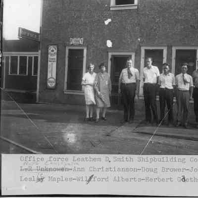 L.D. Smith office crew standing outside 1928