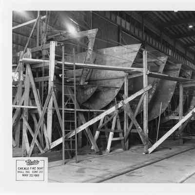 Joseph Medill frame under construction at Christy Corp May 20, 1949