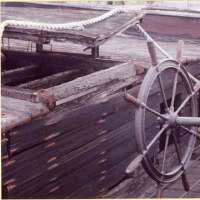 Alvin Clark view of ship's wheel 1994