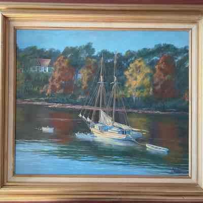 Firewood Schooner oil painting