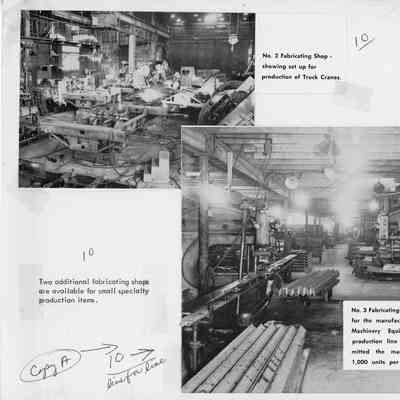 Two pictures of Christy Corp fabrication shop