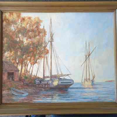 Loading Ice at Little Sturgeon oil painting
