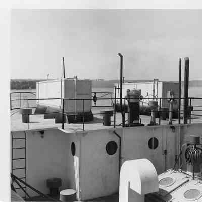 Fresh water tanks on deck of Elton Hoyt II