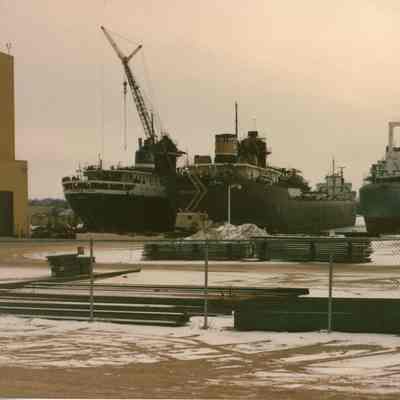 Benson Ford, Sparrows Point, and Mormactide at Bay Shipbuilding 1989