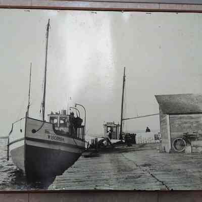 Framed print of the Wisconsin at dock