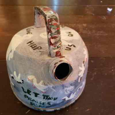 untitled painted tea kettle
