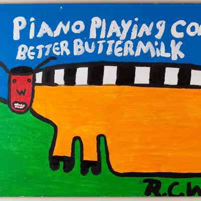 Piano Playing Cow I Give Better Buttermilk
