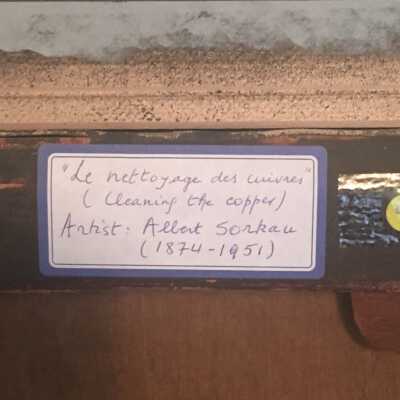 label, verso of painting attached to upper portion of stretcher bar