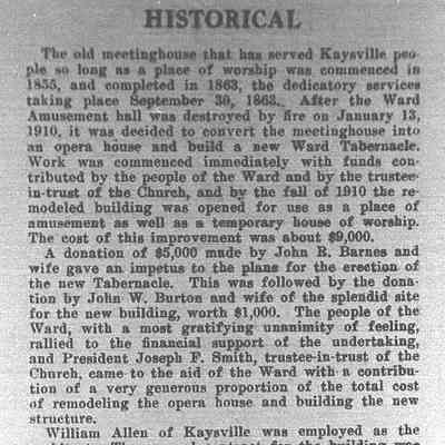 25b History of Kaysville ward