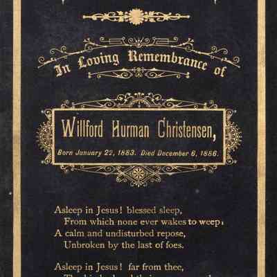 Christensen Funeral Card