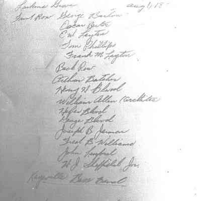 Names of 1894 Brass Band Members