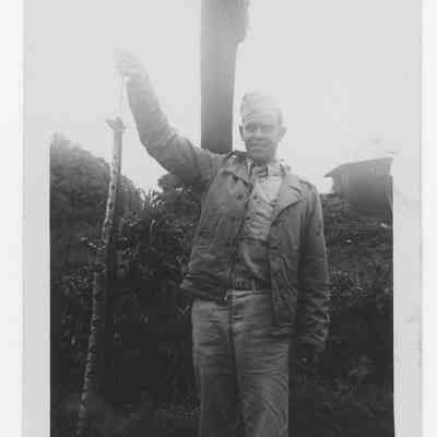WWII Soldier Holding Snake