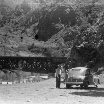 People and Car in Mountains