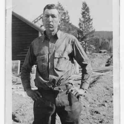 CCC Worker Outside Cabins