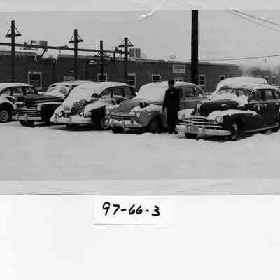 Chief CH Overdahl outside Richland Patrol office during winter snow