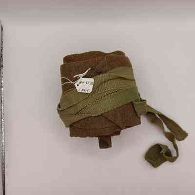 Green military leg wraps