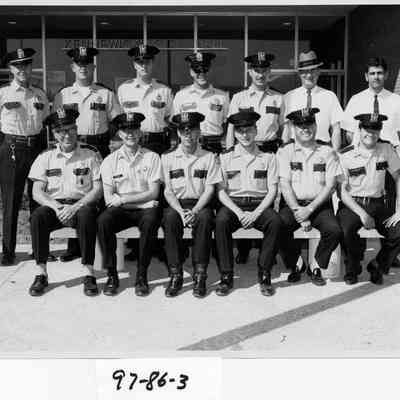 Kennewick Police Department with names on back of photo.