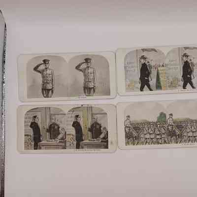 Stereograph cards-military