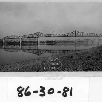 Green bridge under construction, near completion Dedicated 10/21/1922